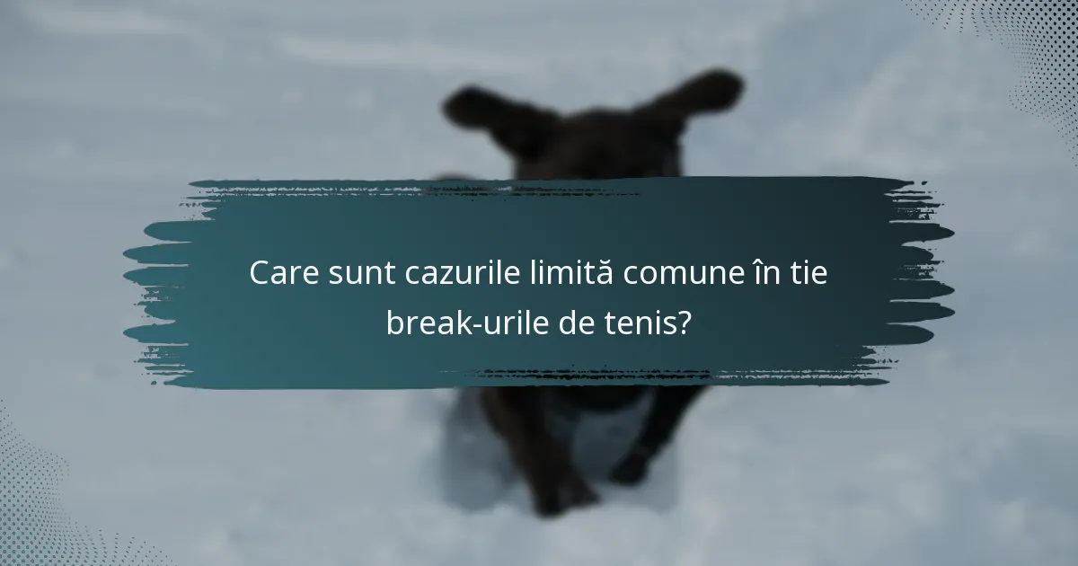 Care sunt cazurile limită comune în tie break-urile de tenis?