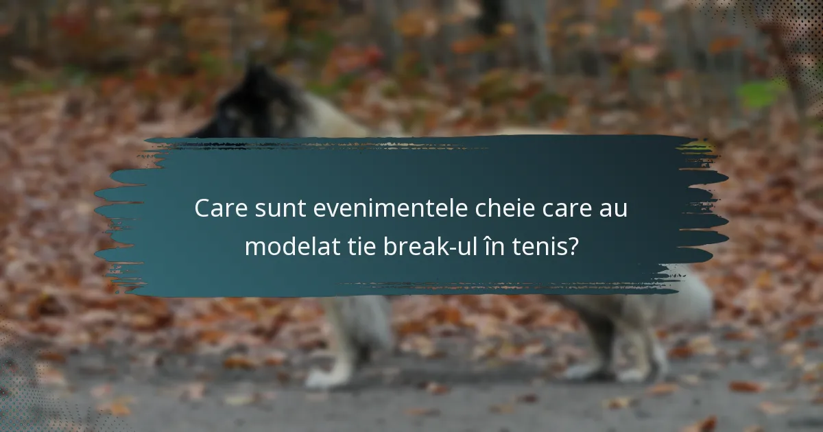 Care sunt evenimentele cheie care au modelat tie break-ul în tenis?