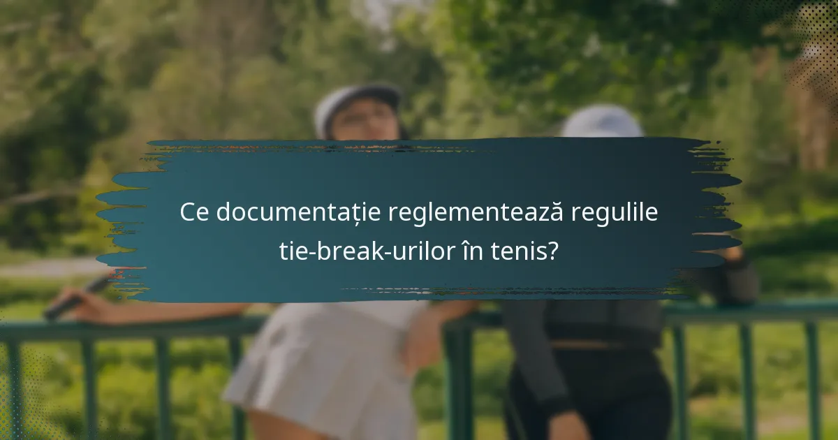 Ce documentație reglementează regulile tie-break-urilor în tenis?