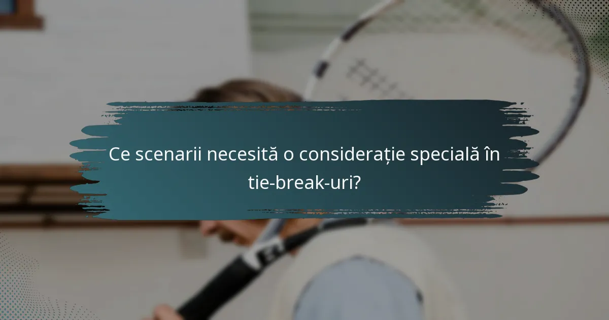 Ce scenarii necesită o considerație specială în tie-break-uri?