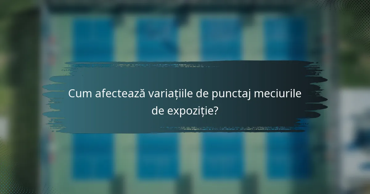 Cum afectează variațiile de punctaj meciurile de expoziție?