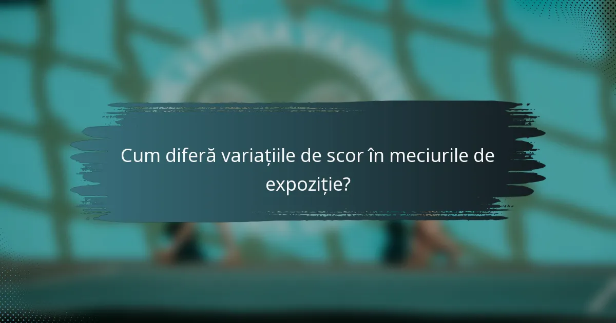 Cum diferă variațiile de scor în meciurile de expoziție?