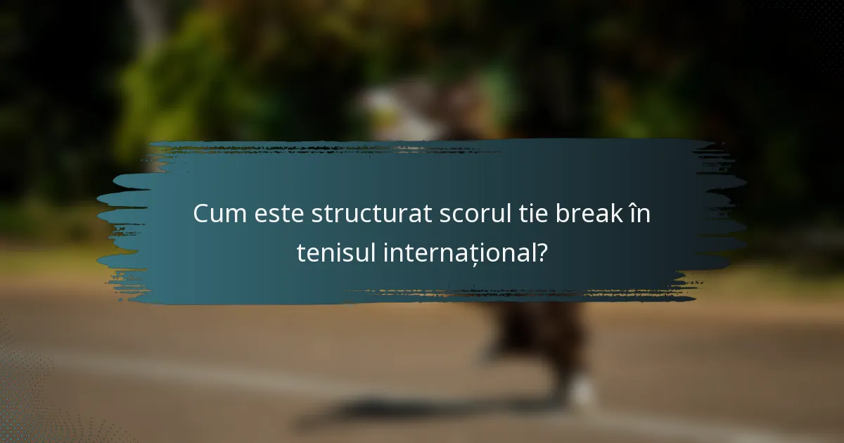 Cum este structurat scorul tie break în tenisul internațional?
