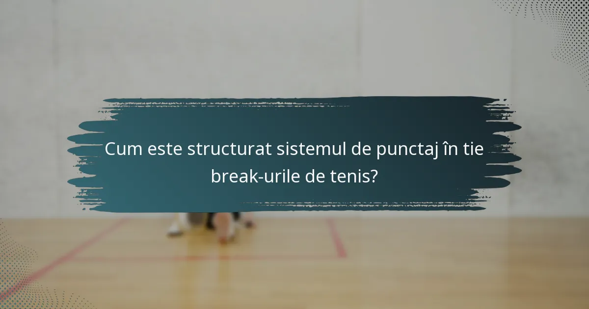 Cum este structurat sistemul de punctaj în tie break-urile de tenis?