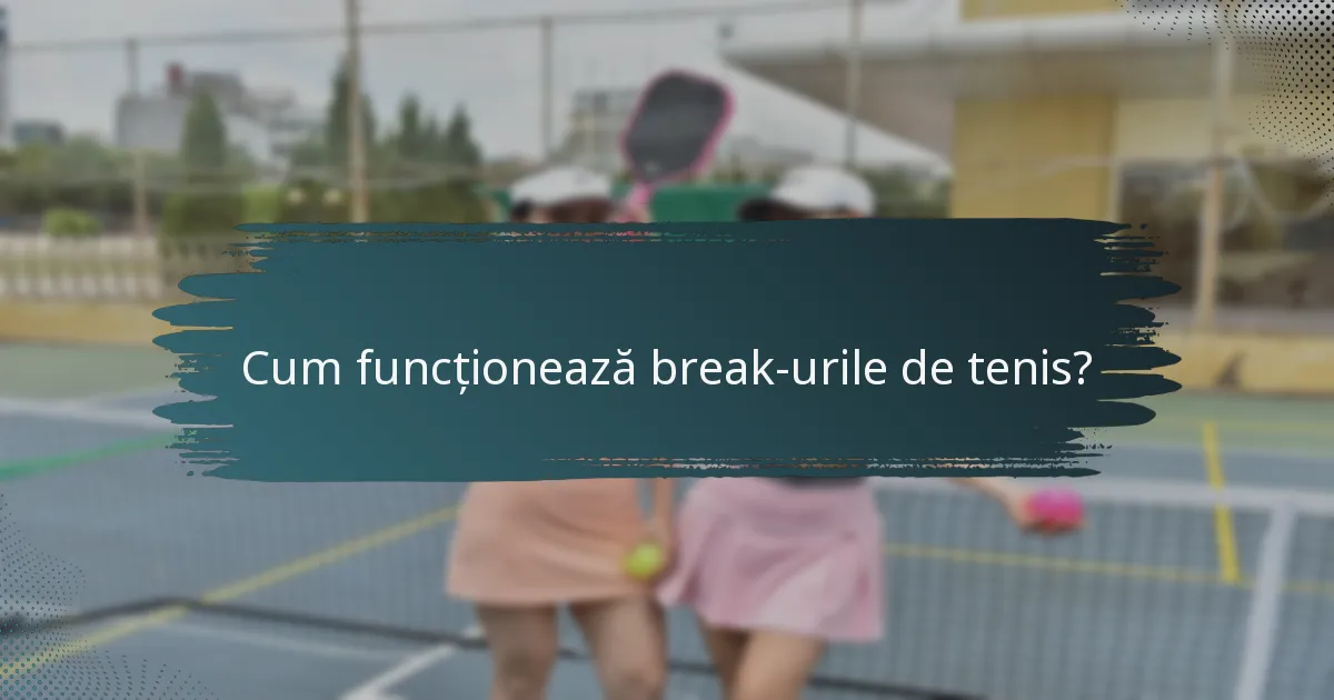 Cum funcționează break-urile de tenis?